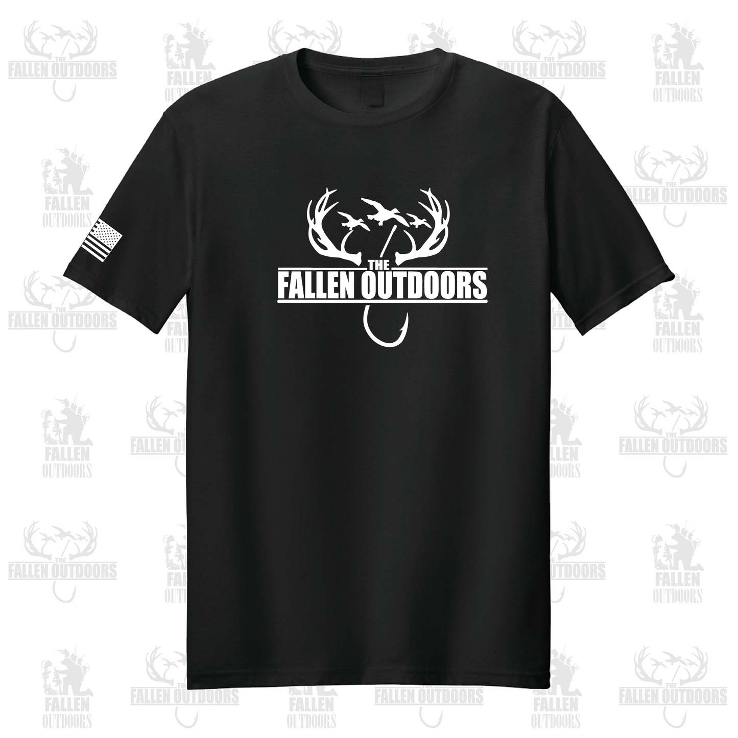 Hooks & Horns Men's Black T-Shirt