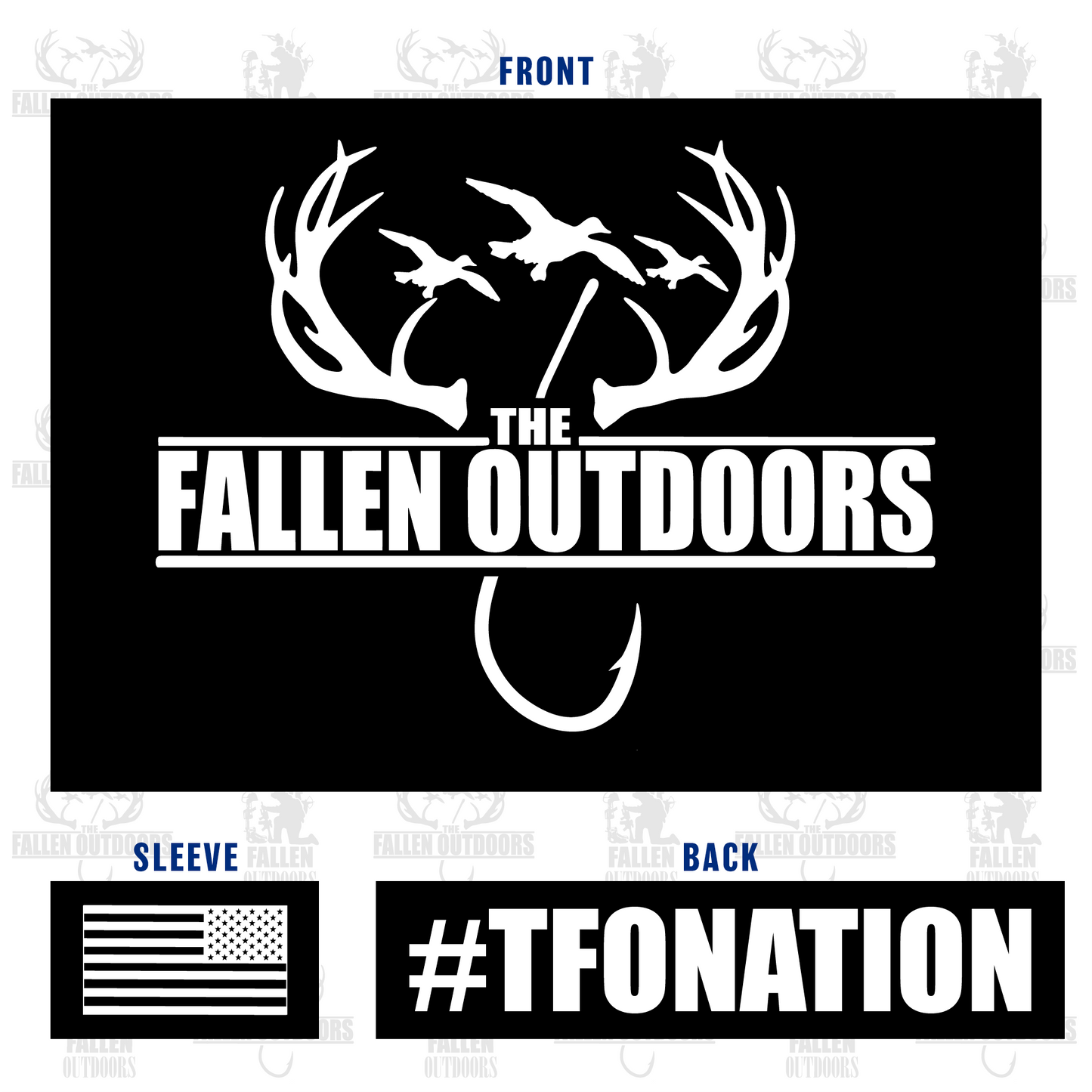 Hooks & Horns Men's Black T-Shirt