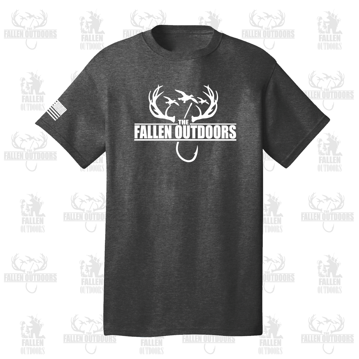 Hooks & Horns Men's Charcoal T-Shirt
