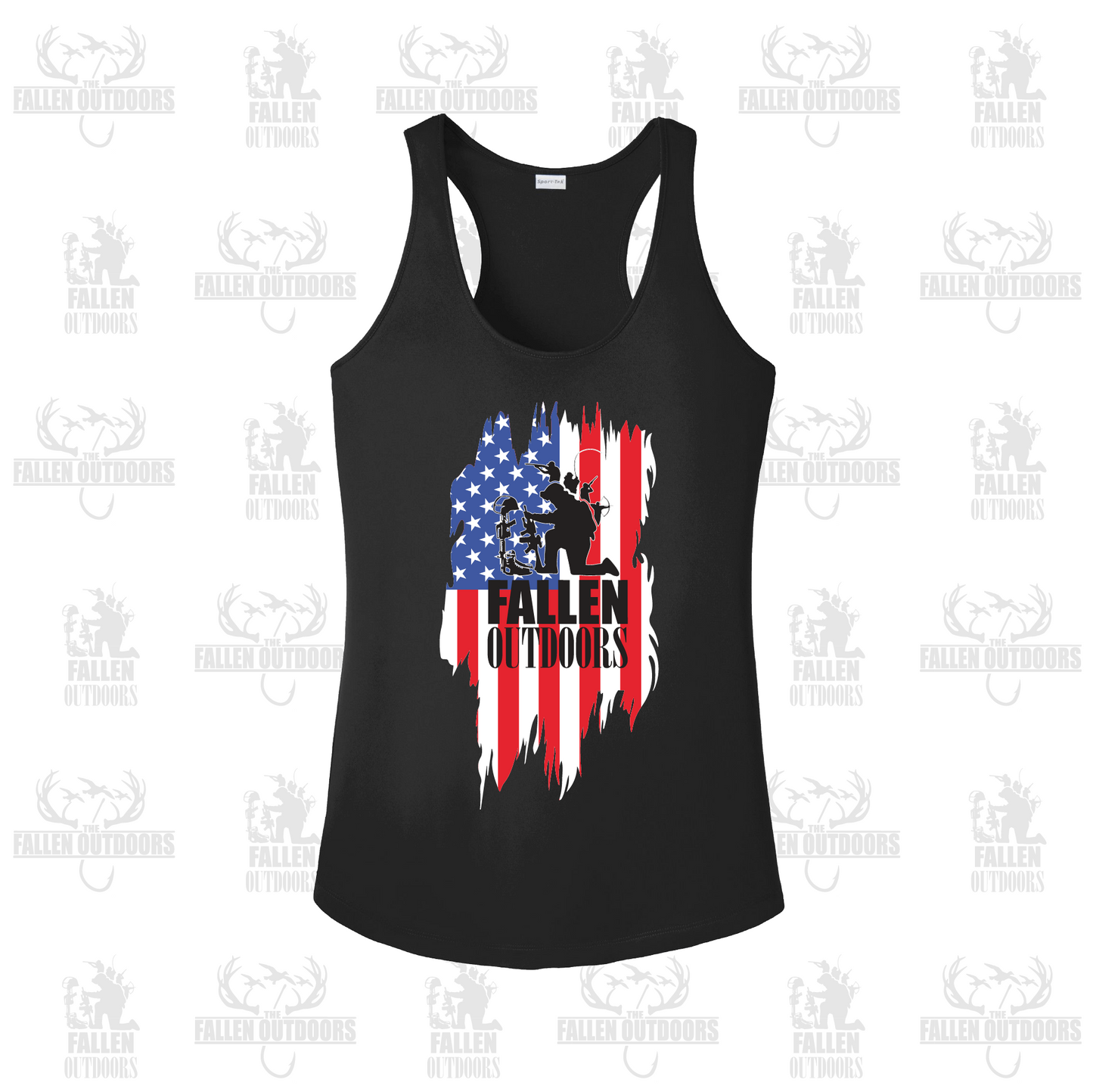 Tattered Flag Ladies Racerback