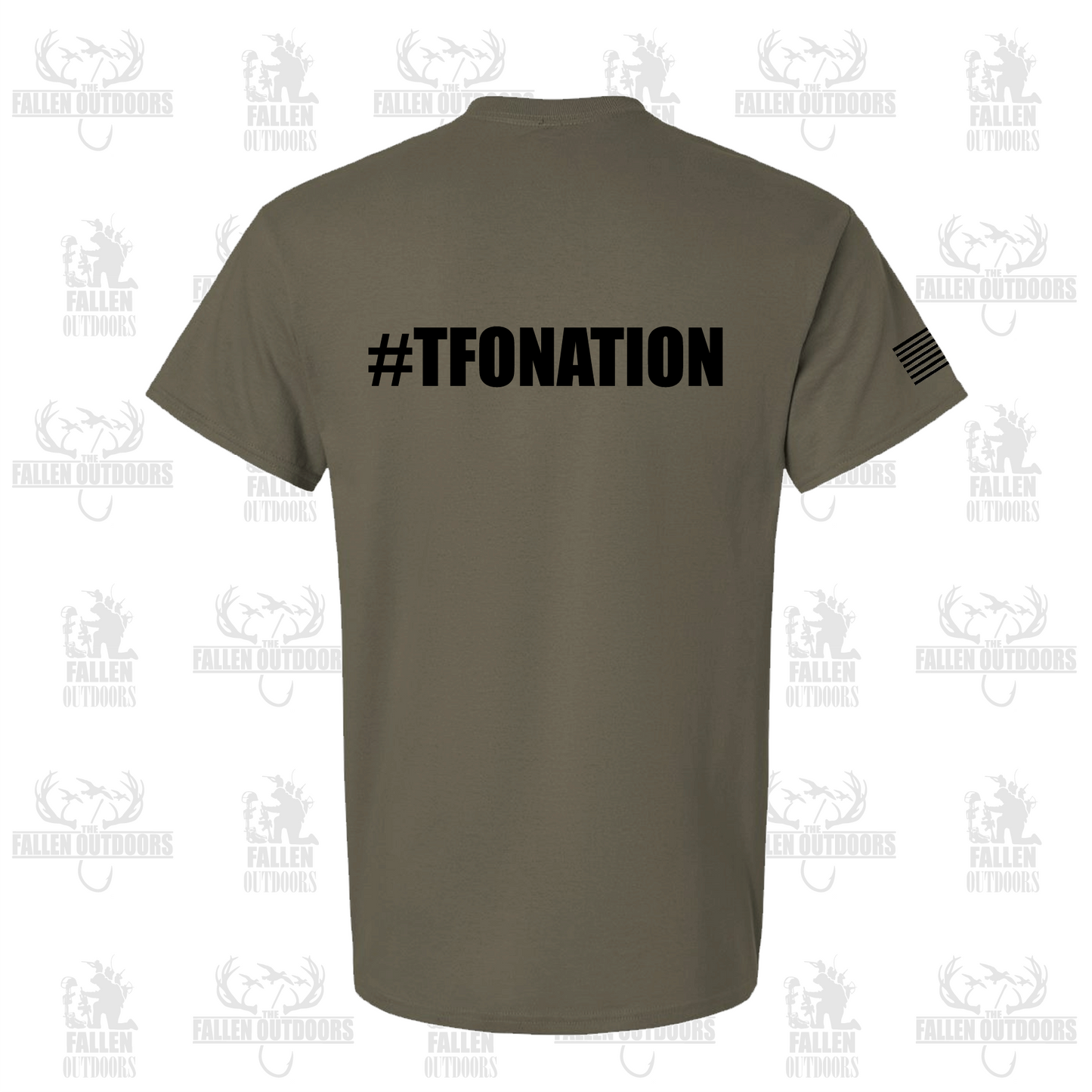 Hooks & Horns Men's Olive Green T-Shirt