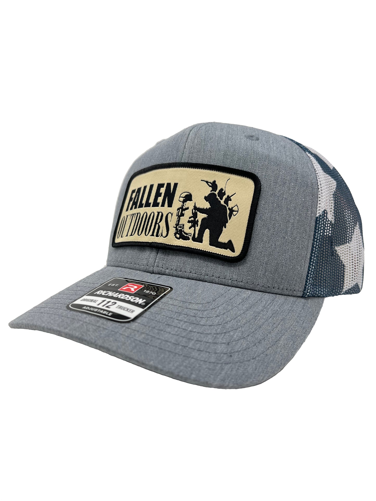 Classic Logo Patch Trucker Hat (Gray/American Flag)