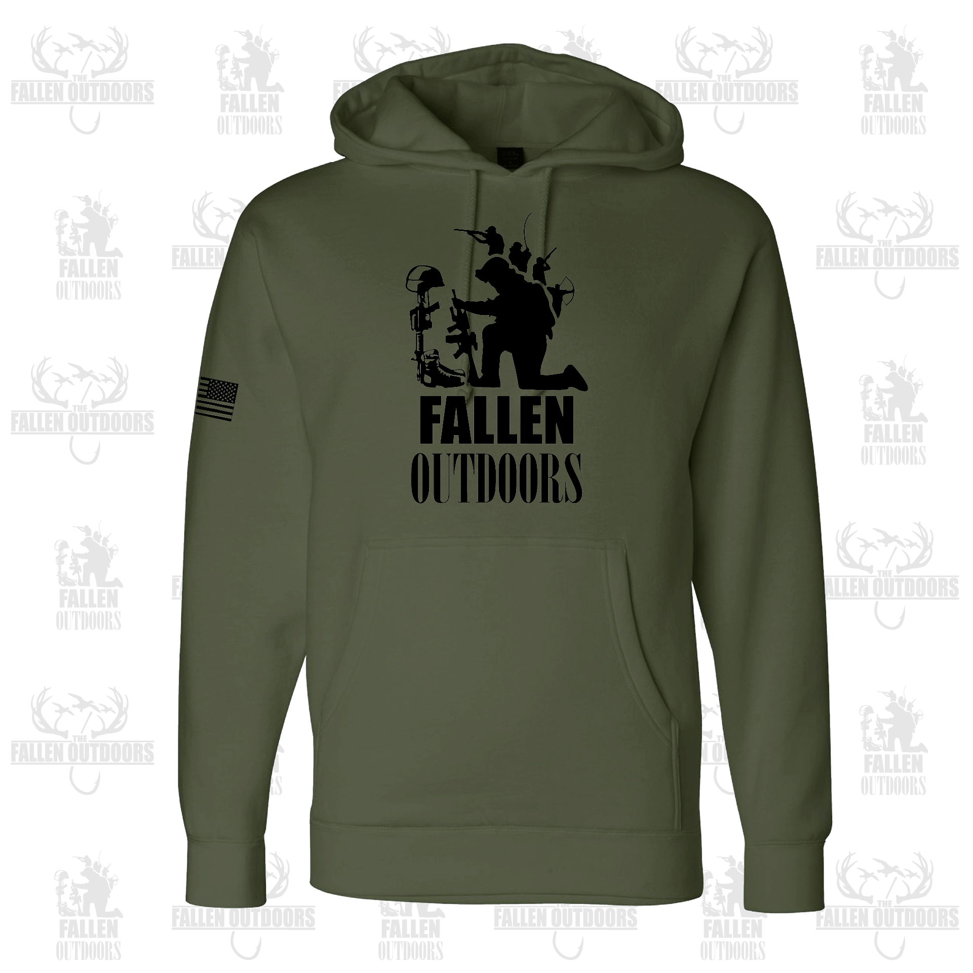 TFO Classic Military Green Hoodie – The Fallen Outdoors (TFO)