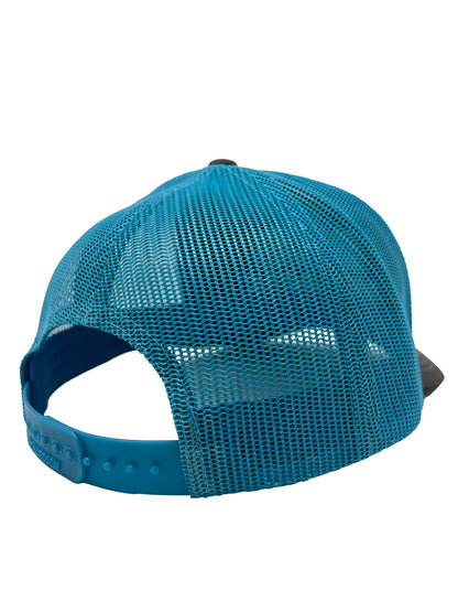 Fallen Outdoors Trucker Hat (Charcoal/Neon Blue)