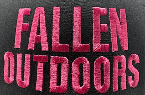 Fallen Outdoors Trucker Hat (Charcoal/Pink)