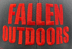 Fallen Outdoors Trucker Hat (Charcoal/Red)