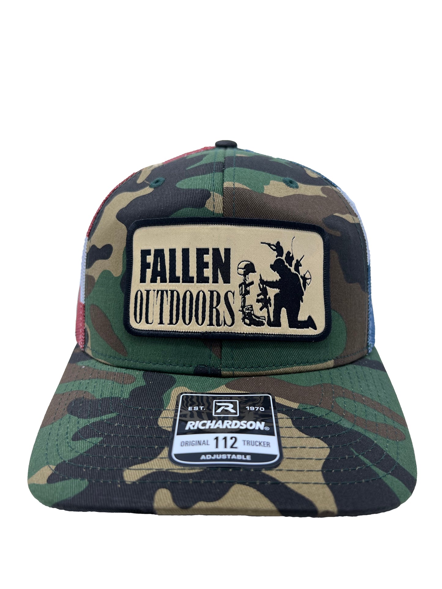 Classic Logo Patch Trucker Hat (Camo/American Flag)