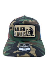 Load image into Gallery viewer, Classic Logo Patch Trucker Hat (Camo/American Flag)