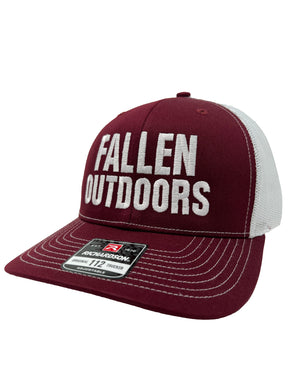 Fallen Outdoors Trucker Hat (Cardinal Red/White)